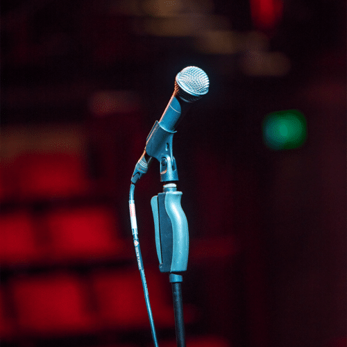 Microphone on stage in the theatre